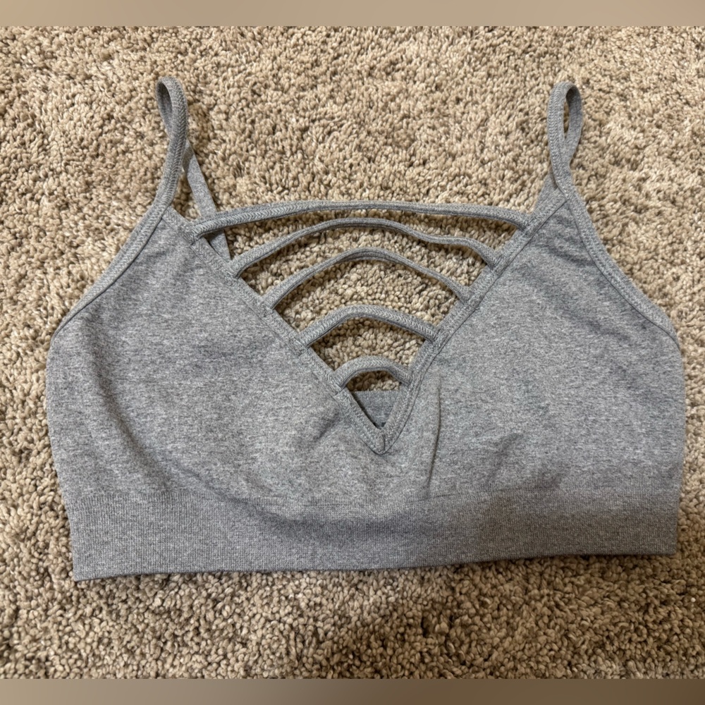 NUX Gray Strappy Bralette | Size S | New Without Tags